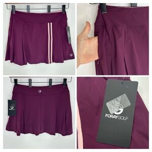 Foray Golf NWT Pleated Golf Skirt Size‎ XL New Mosto Burgundy Athleisure $160
